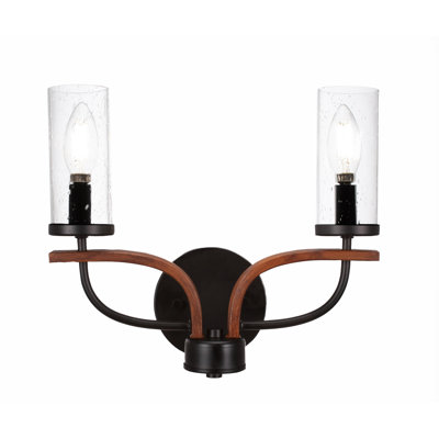 Barre d'éclairage de salle de bain 2 lumières Corio Monterey avec verre 2,5 po