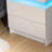 2 - Drawer Nightstand with APP Controlled LED Light and High Gloss Finish-593551373