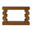 Geometric Block Stacked Wood Console Table With Warm Natural Finish