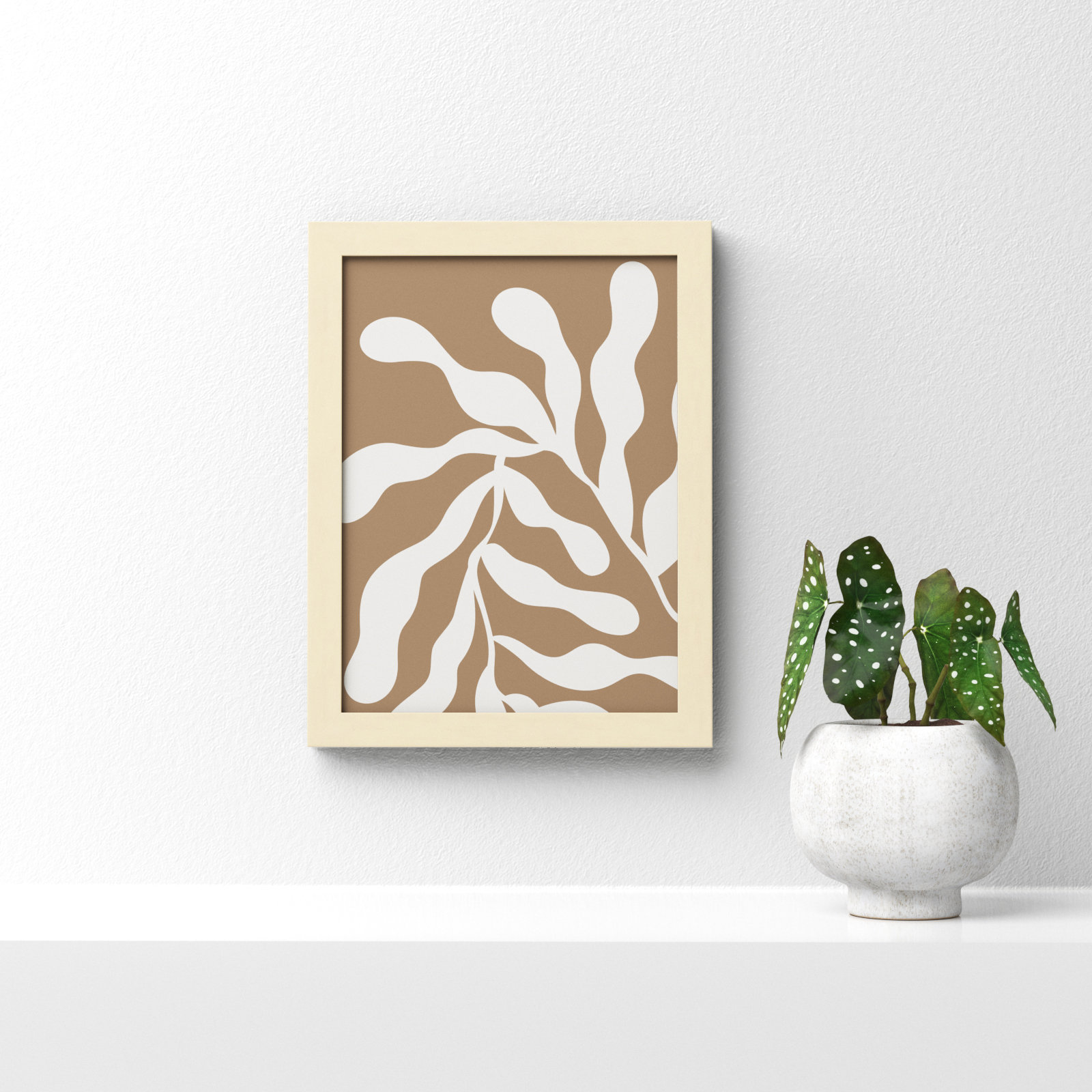 Erminia "Retro Matisse Botanical 1" Print, 13" H x 10" W x 1" D, Brown