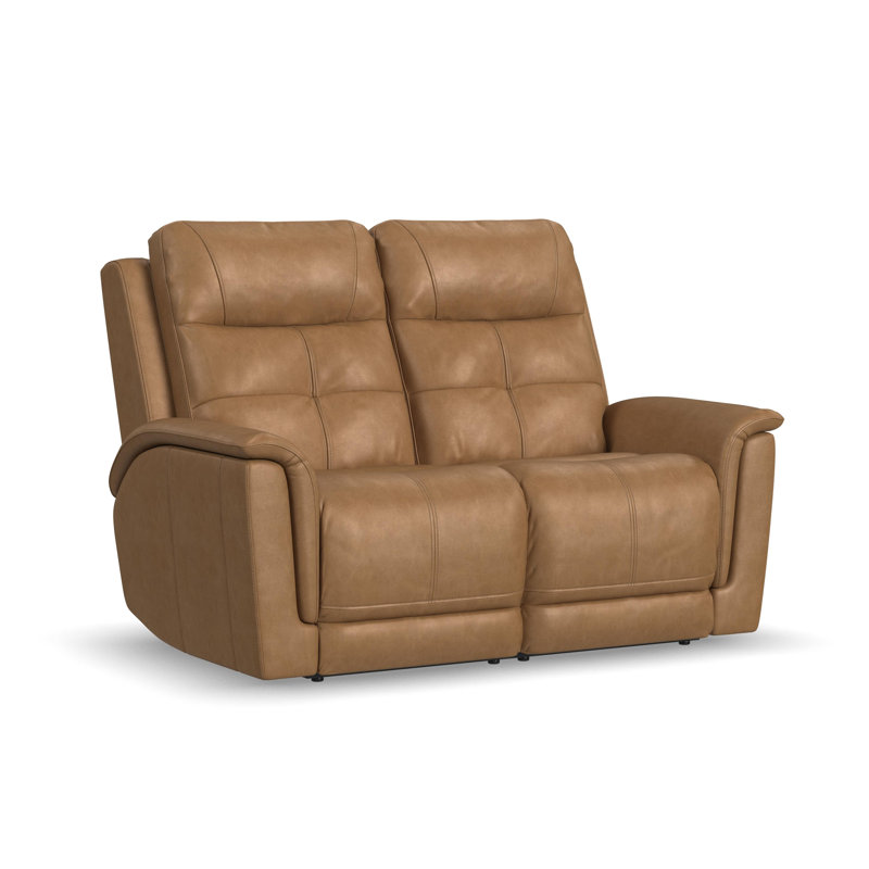 Ranger Power Reclining Loveseat With Power Headrests, Lumbar, Heat, Massage, Brown