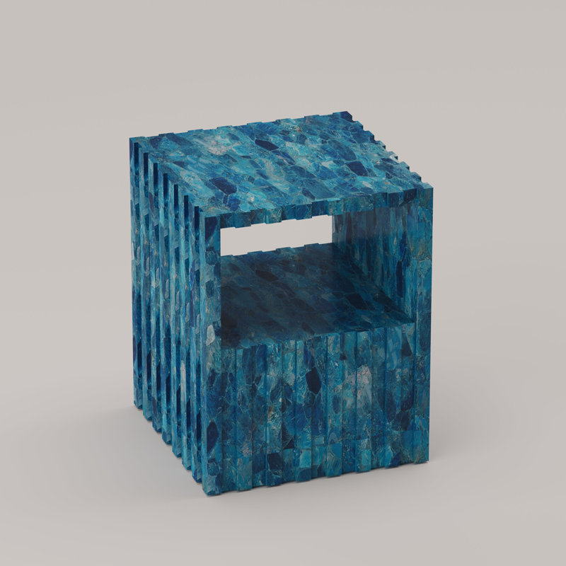 Cannelé Nightstand, Apatite Aqua