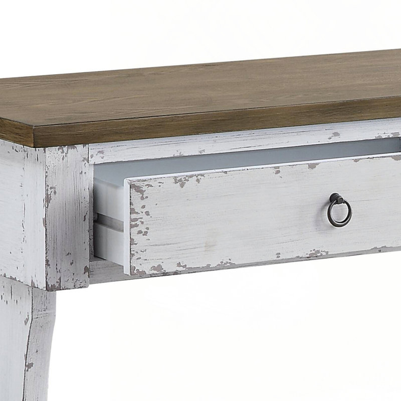 Console au fini blanc antique