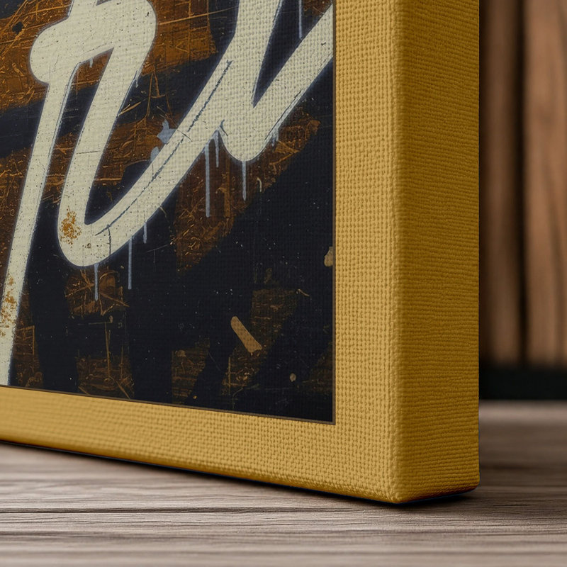 Urban Letters Industrial - Wrapped Canvas, 36x24 - 91.4 x 61.0 cm, Ochre Border