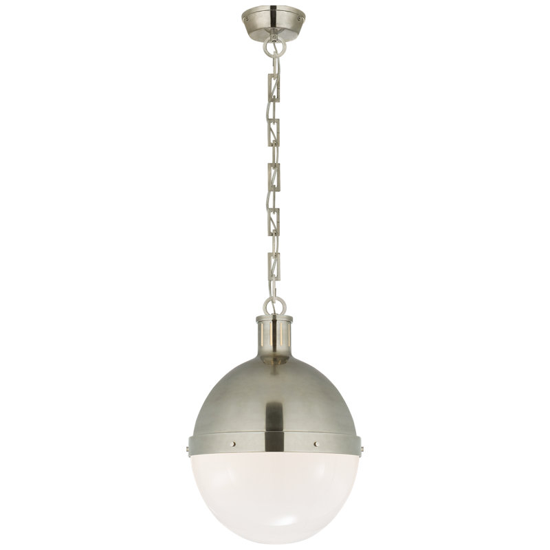 Thomas O'Brien Hicks 1 - Light Small Pendant, Hand-Rubbed Antique Brass, 18.25" H x 13.25" W x 13.25" D