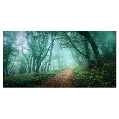 " Light Green Mystical Fall Forest "