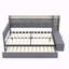 Lit de jour double rembourré avec repose-pieds et tablettes-129865211