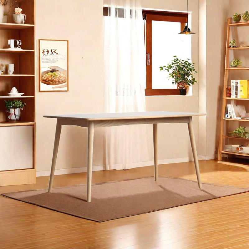 Howardwick Oak Solid Wood Dining Table, 29.52"H x 59.05"L x 31.49"W