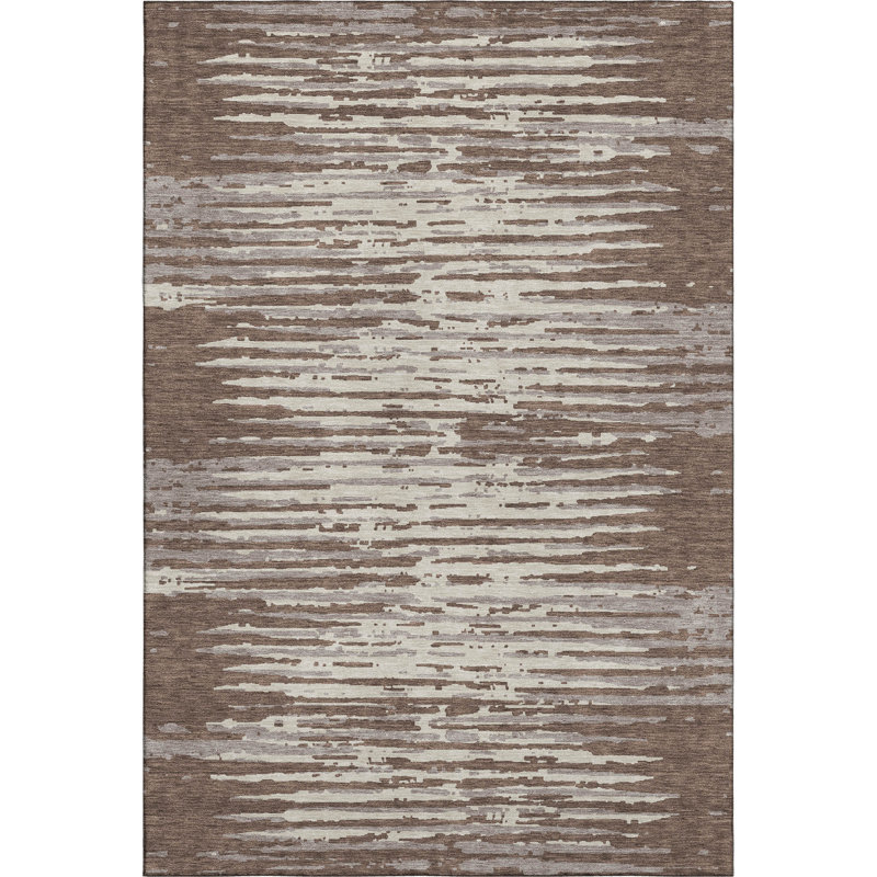 Premium Machine Washable Prisco Brown Rug, Rectangle 10' x 14'