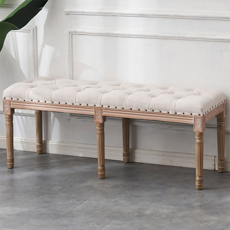 Banc rembourré blanc