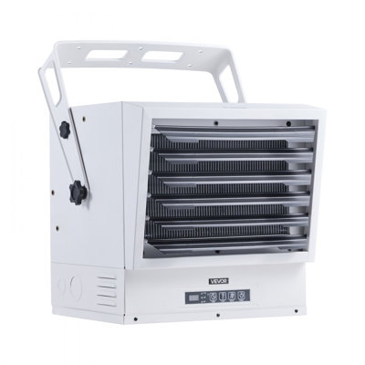 Electric Garage Heater, 15000-Watt with Remote Control & 10 Hour Timer & Overheat Protection Wall/Ceiling Mounted Shop Heater, Commercial Fan-forced for Indoor Workshop  Warehouse,240V White