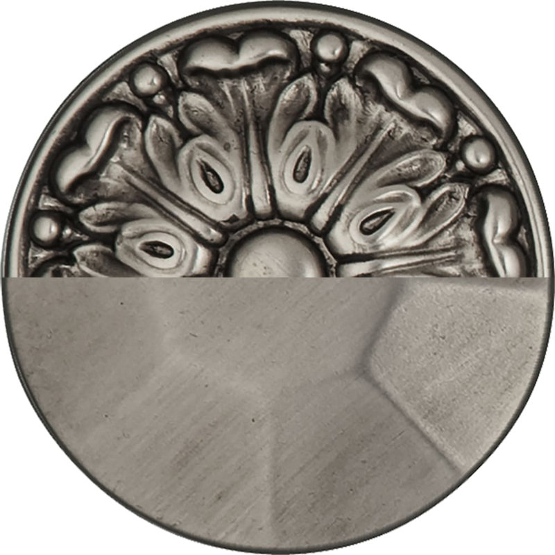 Bouton champignon Caspian, Nickel antique en étain