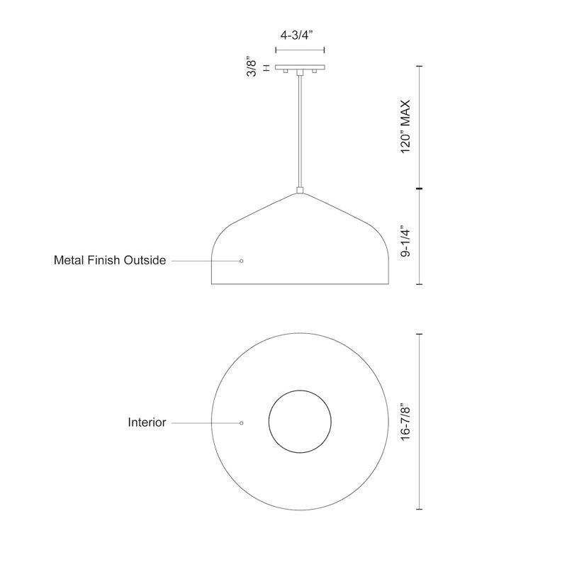 Helena 1 - Light Pendant, Black, Black/Gold, No Bulb Included