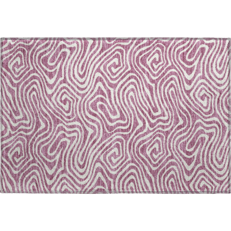 Premium Machine Washable Guada AMF1020 Swirls Rug, Rectangle 1'8" x 2'6"