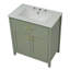 Meuble-lavabo de salle de bain avec lavabo en céramique, 1 tiroir coulissant et 2 portes
