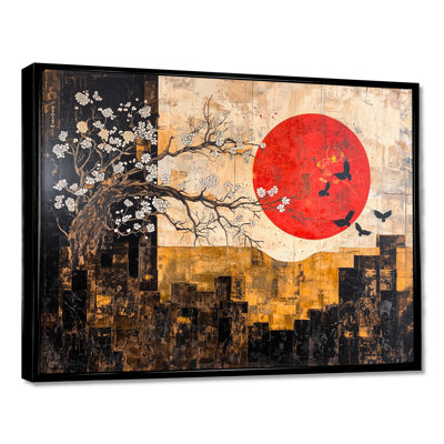 Éternelle soleil de paysage japonais IV - Paysage japonais, art mural, salon