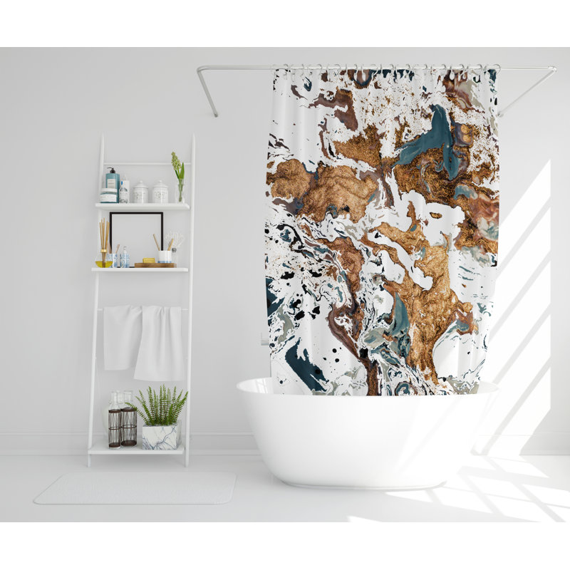 Lakendra Polyester Shower Curtain Set, 168cm H x 168cm W