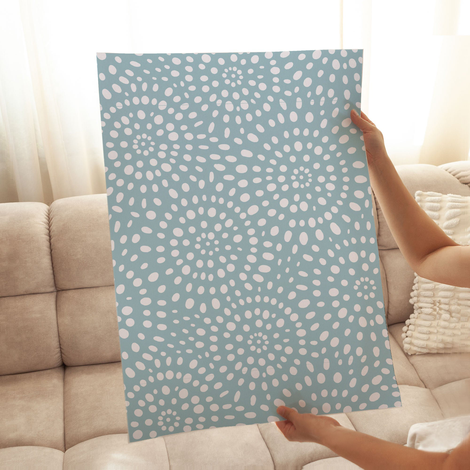 Winston Porter Abstract Dusty Blue Pattern Modern Unframed Art Print ...