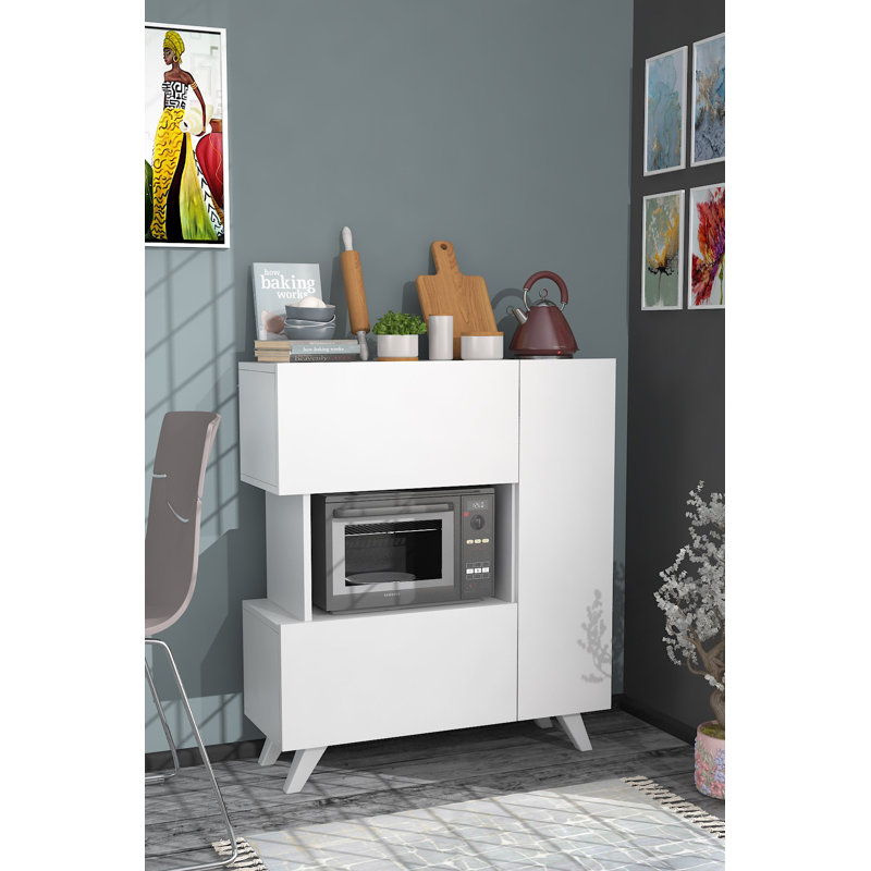 Modern Multi-Purpose Cabinet, White, 35.4 x 40.2 x 12.4 inches | 100% Melamine Coated Particle Board, Thickness: 0.7 inches | Features Numerous Shelves, Wall-Mountable Design | Perfect for Organizing Home & Office Spaces