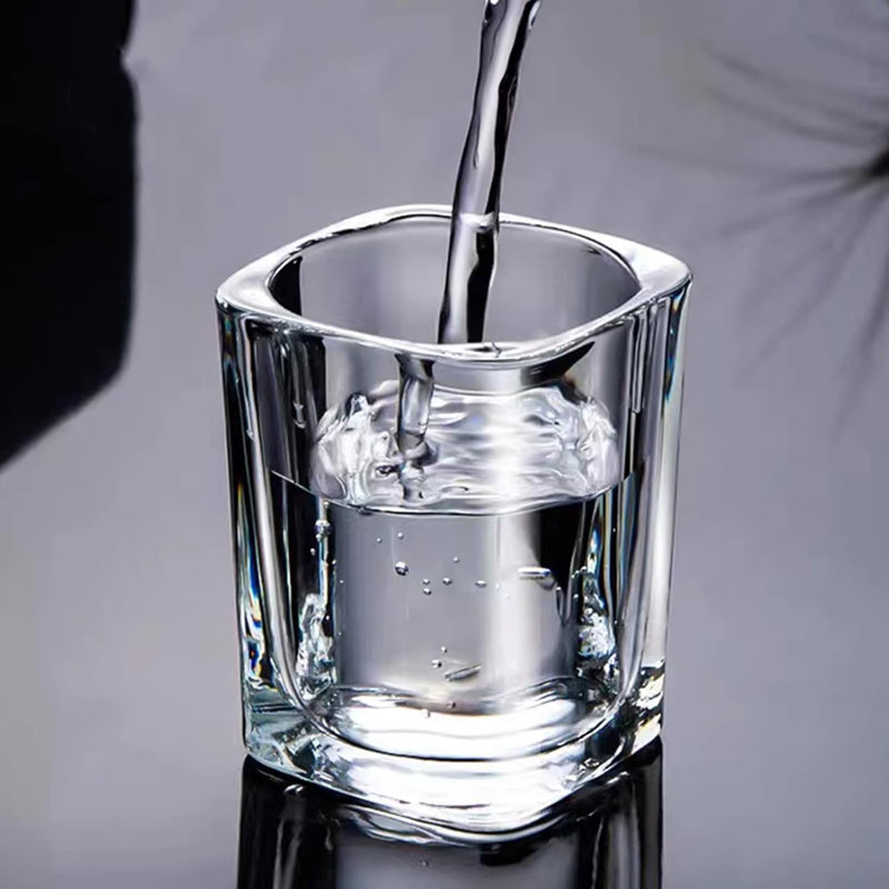 6 Pack Heavy Base Shot Glasses Set, 2.2 oz Clear Tequila Square Shot Glass Bulk