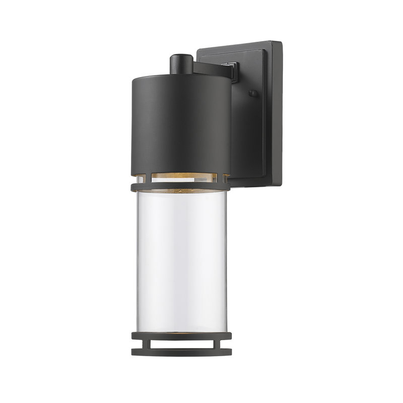 Baniya Glass LED Wall Light, Black, 17.63" H x 5.88" W x 8.25" D