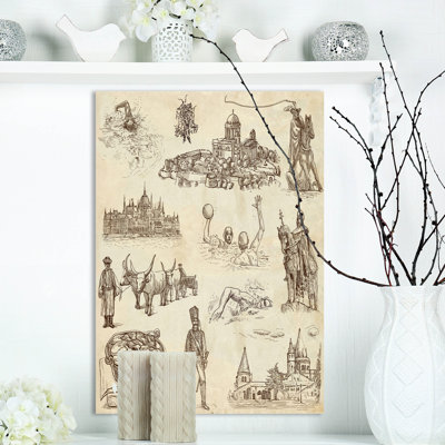 Reproduction d’art graphique sur toile tendue, "hungary