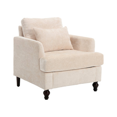 Alayla Wood Frame Armchair Accent Chair Lounge ChairTufted Club Chair, Arm Chairs, Solid Wood Frame