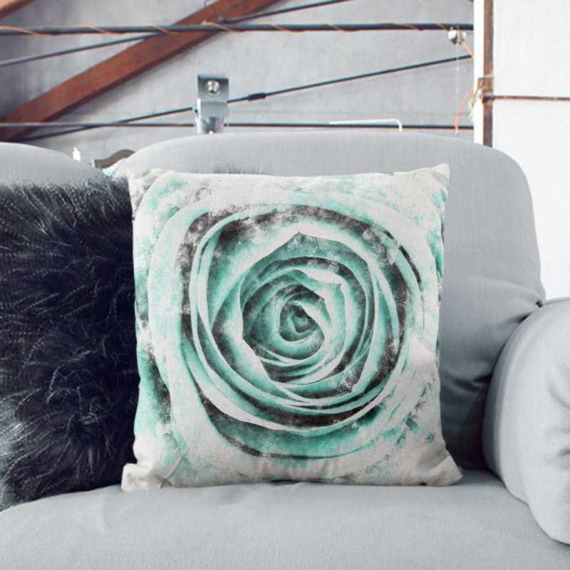 Rose Watercolour Cushion with Filling, 40cm H x 40cm W x 15cm D