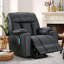 Fauteuil inclinable massant et chauffant en cuir surdimensionné de 37,8 po avec USB et 2 porte-gobelets Bucholz (ensemble de 12)-104469581