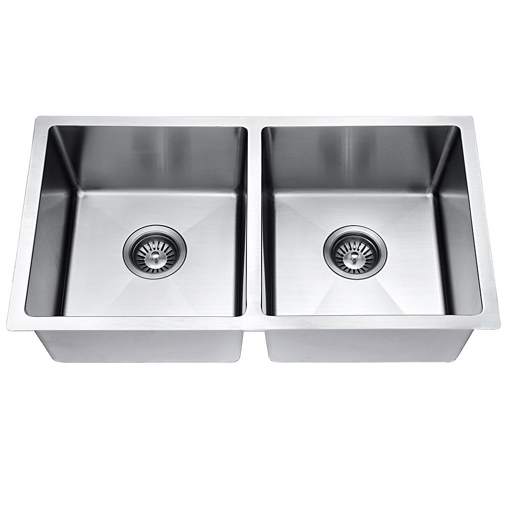 ADA Sink 30" x 18" 304 Double Bowls Stainless Steel Kitchen Sink Dawn USA