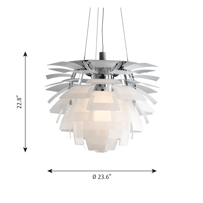 PH Artichoke 1 - Light LED Pendant, Chrome, 3000K, 22.8" H x 23.62" W x 23.62" D