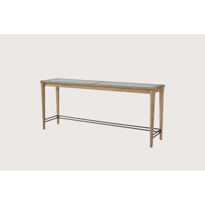 Athol Frosted Glass Console Table With 3 Stools