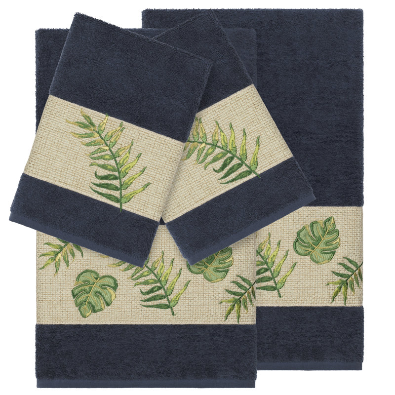 Ensemble de serviettes 4 pièces Zoe, Bleu minuit