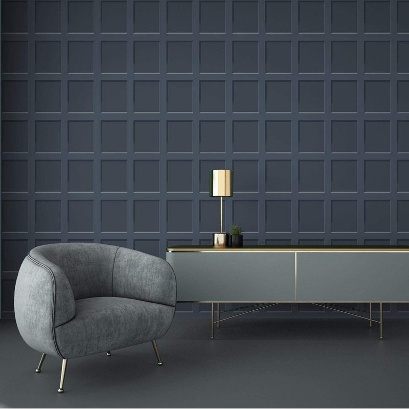Houston 10.05m x 53cm Matte Wallpaper Roll, Charcoal