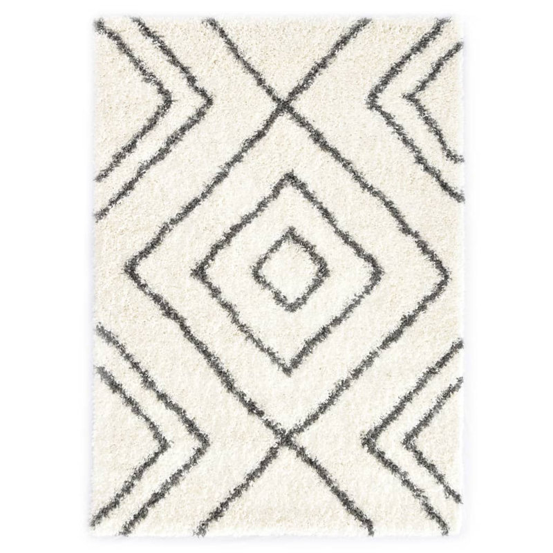 Abana Geometric Shag Area Rug, Rectangle 140cm x 200cm