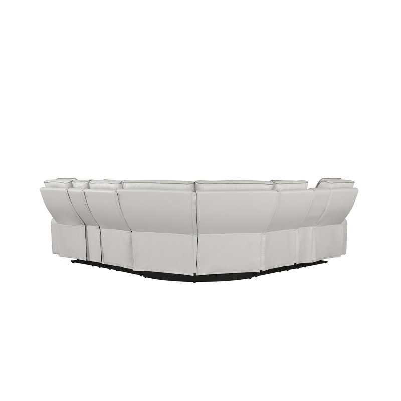 Nostrand Reclining Sectional, White Faux Leather