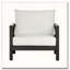 Fauteuil club d'extérieur, coussins blancs hydrofuges