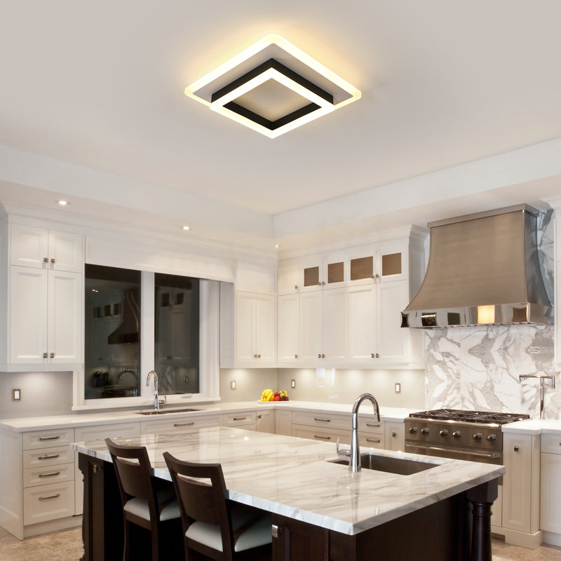 Darnzell 30cm Square LED Flush Mount Ceiling Light, 3000K