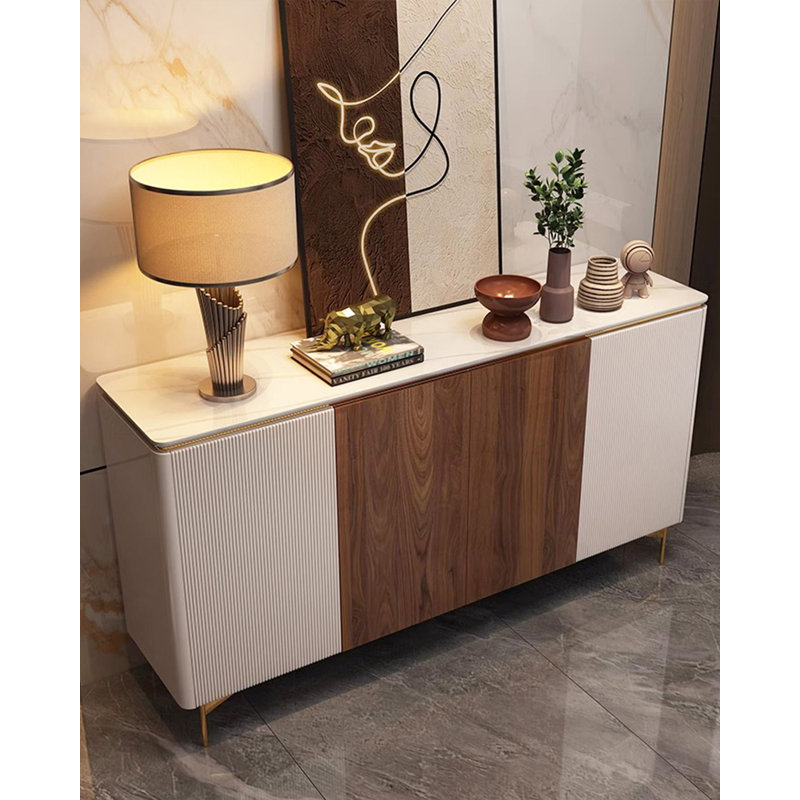 Modern Luxury Crystal Stone Countertop Shoe Cabinet, 33.46" H x 59.06" W x 15.75" D
