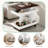 Adjustable End Table With Wheels, 360°rotating Top, Storage Space, Wood Grain Texture And Vertical Striped Design-147989344