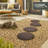  4 Pack 18x18" Cracked Log Round Decorative Stepping Stones, Brown