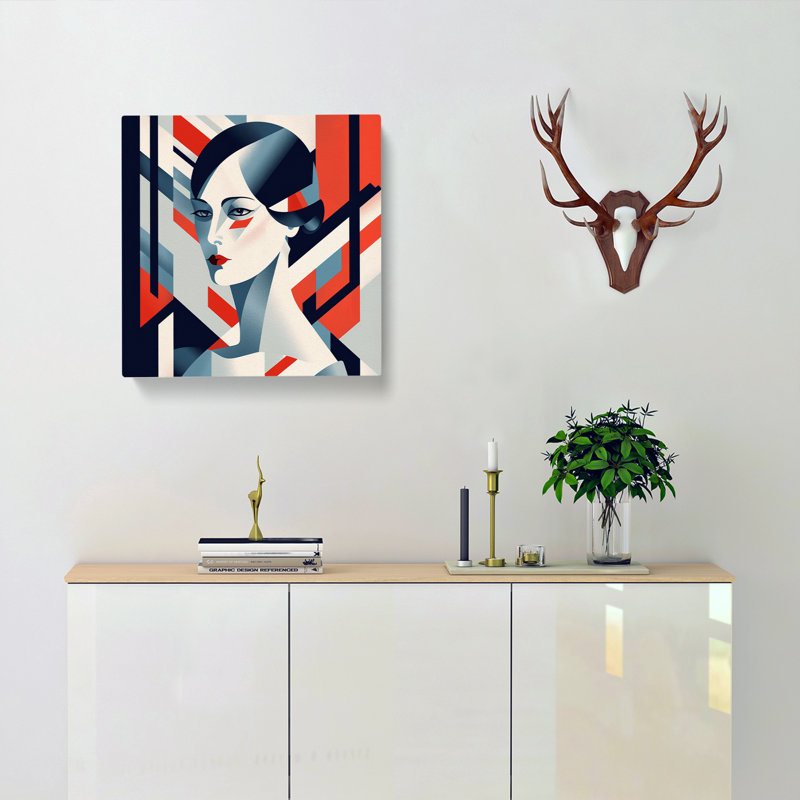 Art Deco Woman Bauhaus No.2 - Print, 35cm H x 35cm W x 3cm D
