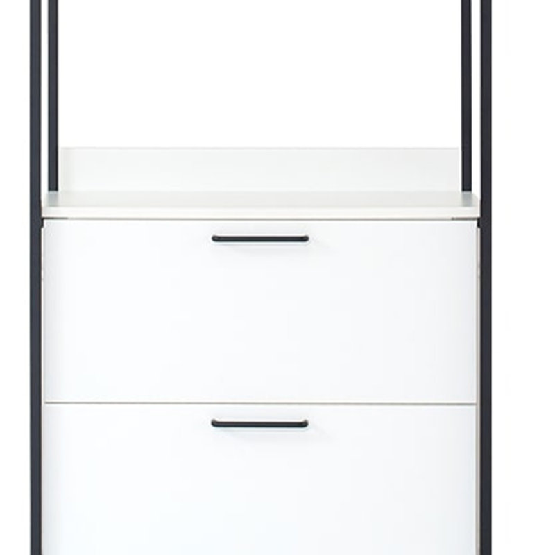 Système d'organisation modulaire Cox, 3 tiroirs de rangement, tringle, métal noir