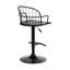 Tabouret de bar réglable en bois et métal noir