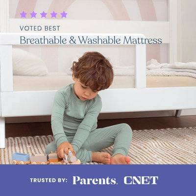 HALO DreamWeave Crib & Toddler Mattress - 100% Breathable Mattress and Core, Dual Sided 2-Stage Design, Machine Washable Cover