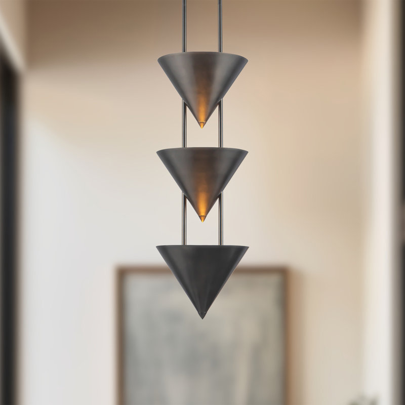 Versus 10-in Brass Pendant, Silver, 10