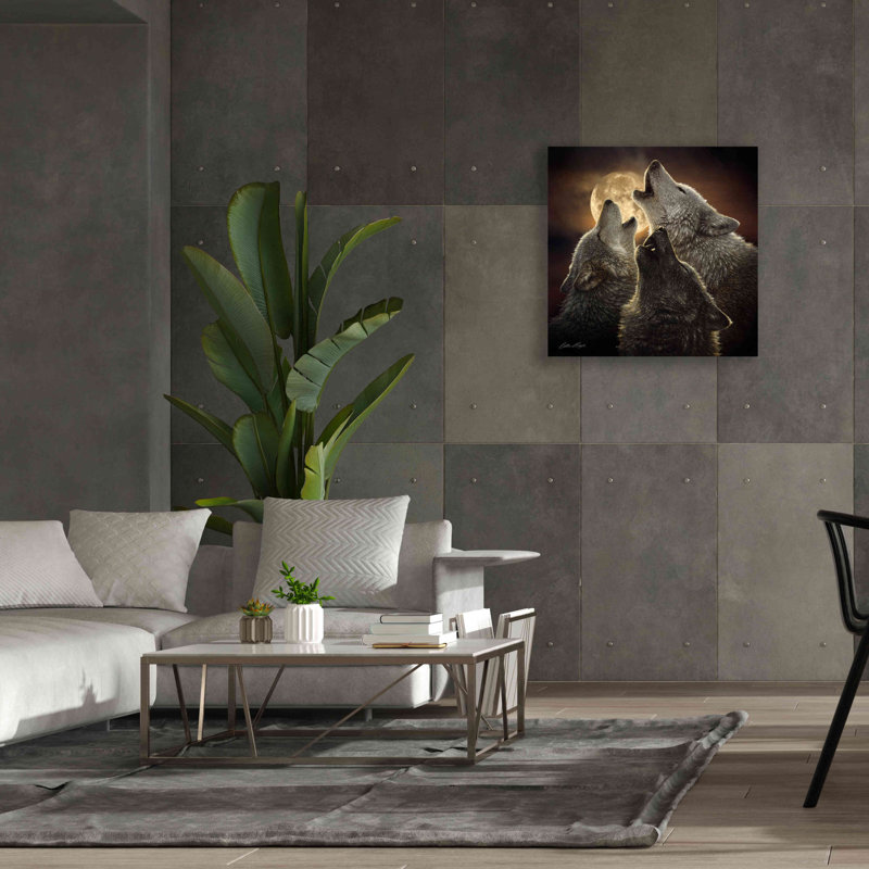 'Wolf Trinity' by Collin Bogle, Canvas Wall Art, 37" H x 37" W x 1.5" D