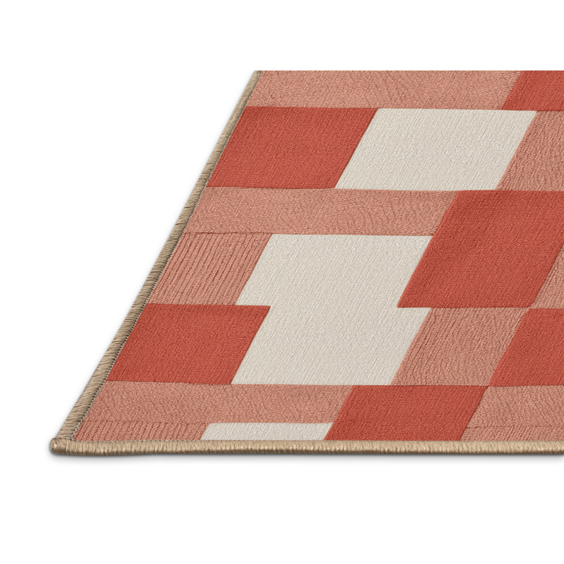 Tapis botanique brun lavable à la machine, Rond 5 pi