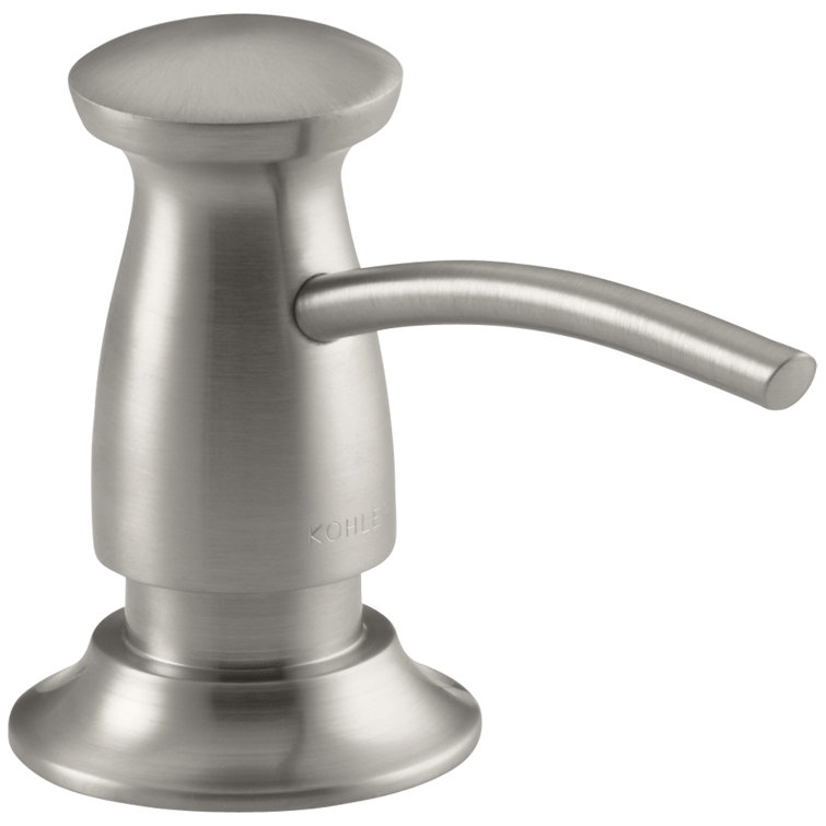 Kohler K-1893-C-VS Transitional Design Refillable Soap Dispenser, Lotion Dispenser for Bathroom or Kitchen