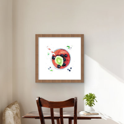 Berry Smoothies - Illustrative Gastronomy Framed Print Decor
